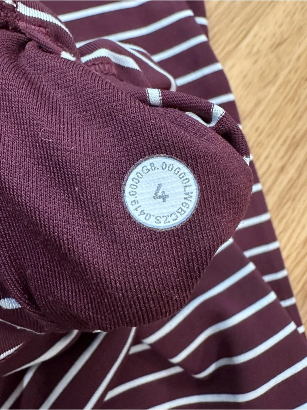 Lululemon Wunder Under Crop High-Rise Burgundy Maroon White Stripes Size 4